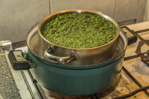 double boiler cannabutter process