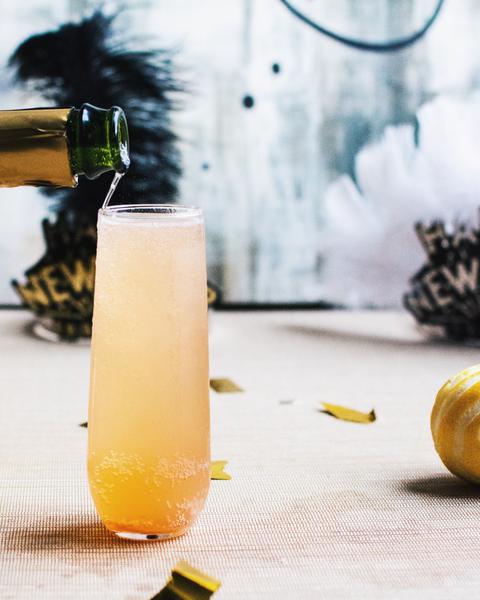 CBd infused French 75 beverage