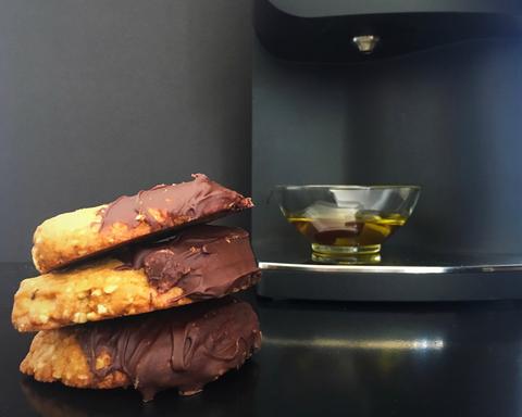 Gluten Free Chocolate Dipped Peanut Butter Cookies made with the LEVO II