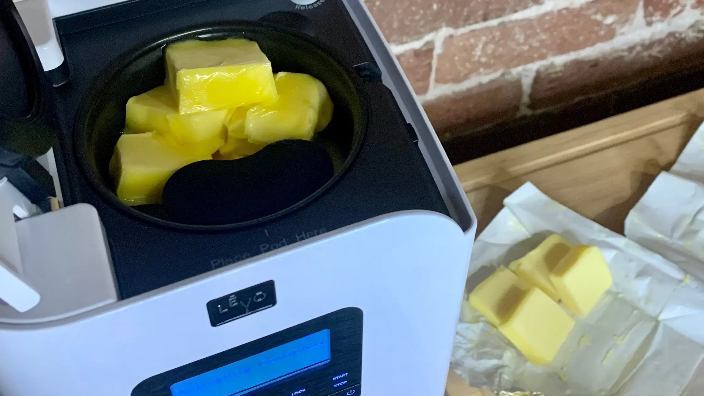 cannabutter being made with a levo product