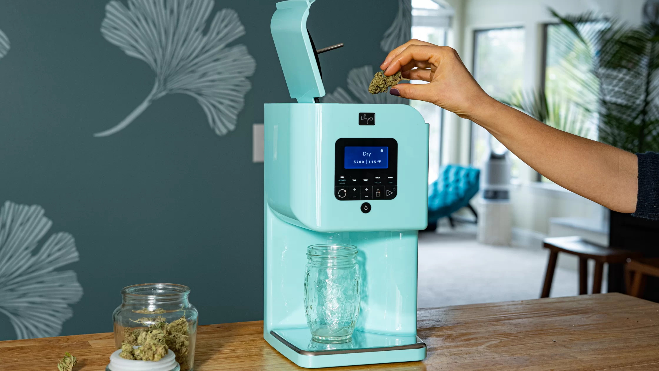 person using levo product for cbd extraction