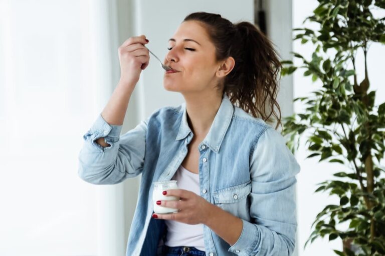 woman eating an edible