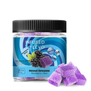 Infused by LEVO Sweet Dreams 5:1 gummies blackberry.