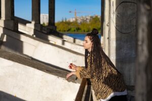 depressed woman smoking