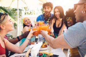 cannabis infused drinks at backyard bbq