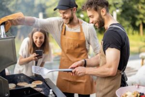 friends grilling with cannabis oil